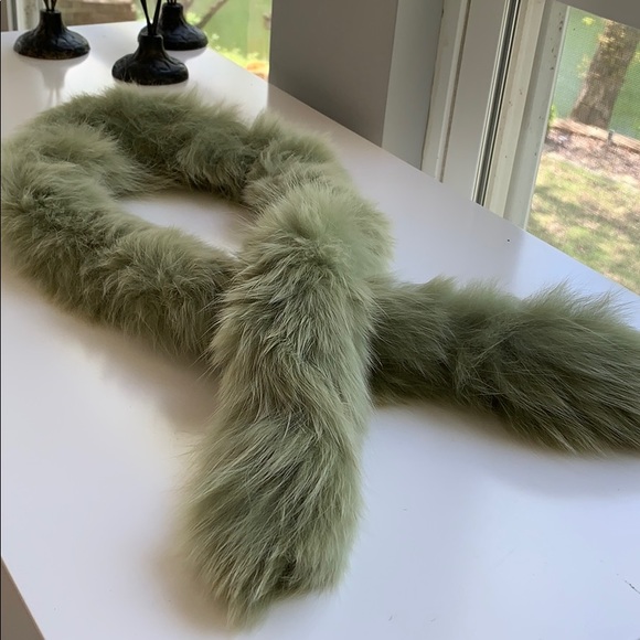 Vintage Leather & Fur Trench Coat with Scarf - Picture 5 of 8